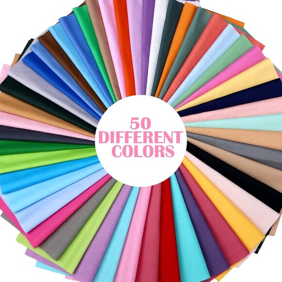 50 Pcs 10 x 10 Inch Cotton Fabric Bundle Square Multicolor Fabric Quilting Sewin - Picture 7 of 7